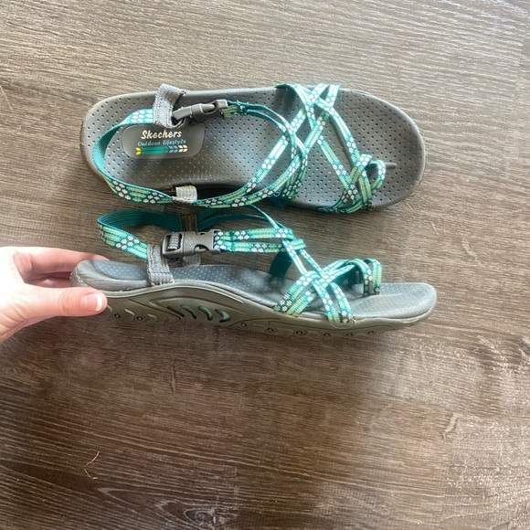 Sketchers Outdoor Lifestyle Reggae Blue Sandals 12 - Picture 3 of 4